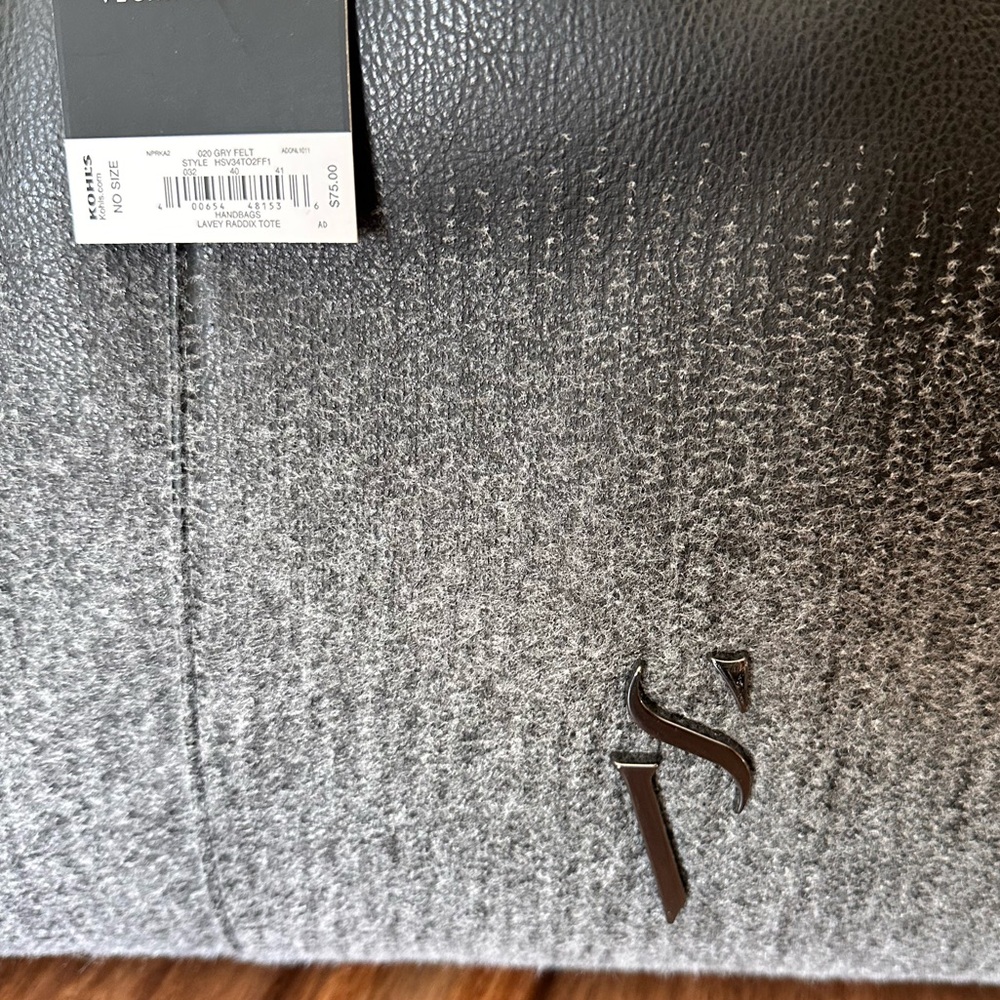 Simply Vera Lavey Raddix vegan Leather Black and Gray Women's Tote Bag NWT - Picture 6 of 16